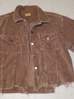 Pol Size Small Brown Corduroy Jacket with Leather Label